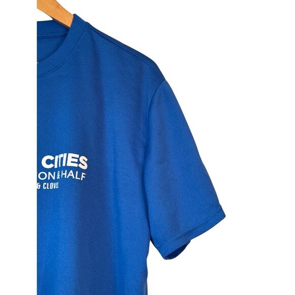 Green Layer Men's 2019 Two Cities Marathon & Half Running T-Shirt Size XL Blue - Picture 3 of 6